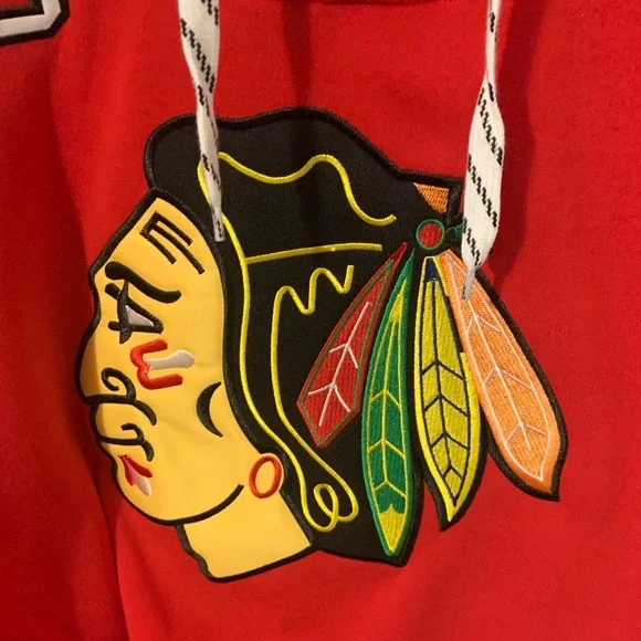 Men's Red and Black Hockey Hoodie